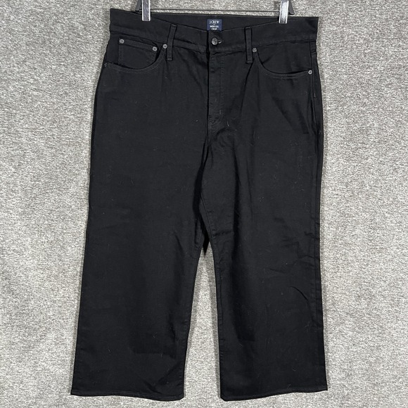 J.CREW Other - J.Crew Wide-Leg Crop Jeans‎ Mens 34x24 Black Stretch Denim Pants Casual
